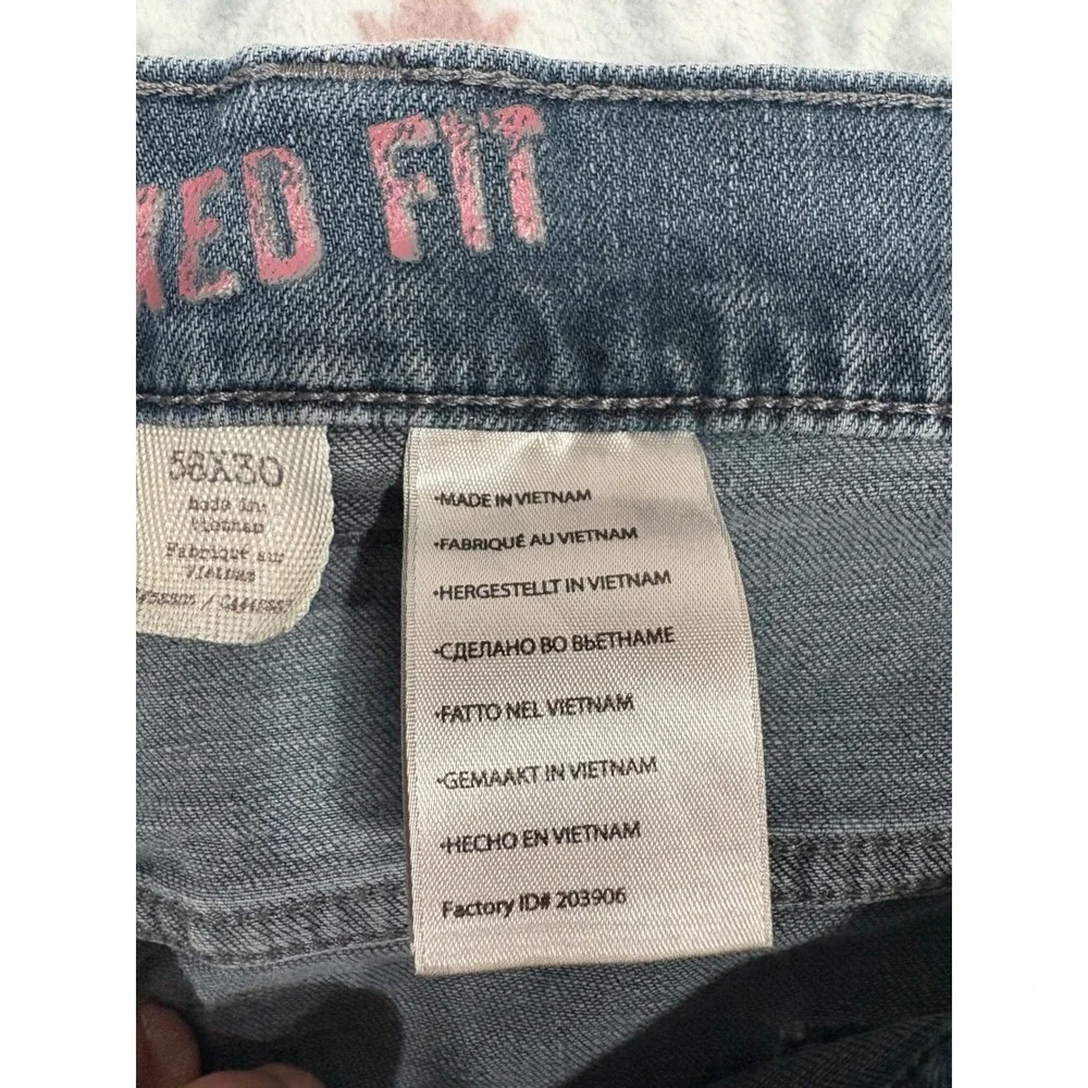 True Nation Relaxed Fit Jeans Mens 56x30 Dark Wash Blue Denim Pants Big and Tall